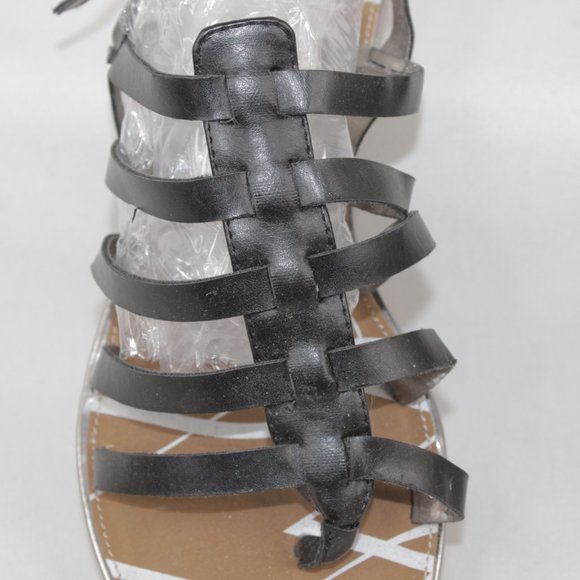 Sam Libby Black Strappy Adjustable Ankle Strap Flats Sandals Women's Size 8 - Picture 3 of 11